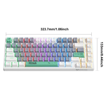 ONIKUMA 82-raktas arbata-ašis, mechaninė klaviatūra jaučiasi puikiai, tinka biurui, žaidimų, trapumą garso, laidinis prisijungti desktop