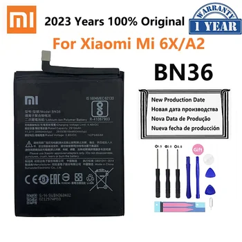 100% Originalus Xiao mi BN36 3010mAh Baterija Xiaomi 6X A2 Mi6X MiA2 M6X MA2 Aukštos Kokybės Telefoną, Baterijos Pakeitimas