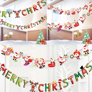 Linksmų Kalėdų Reklama Jautėsi Kalėdų Santa Vėliavų Reklama Kabo Dekoro MERRY CHRISTMAS KALĖDŲ KOJINĖS Pakabukas Reklama 3