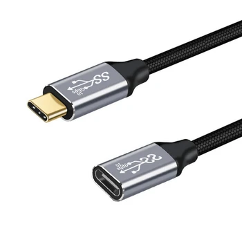 10Gbps Gen2 Tipas-C USB 3.1 Male USB-C Moterų Pratęsimo Duomenų 100W Įkrovimo Kabelis Extender Laido Grįžtamasis Dizaino 0,2 m 1m