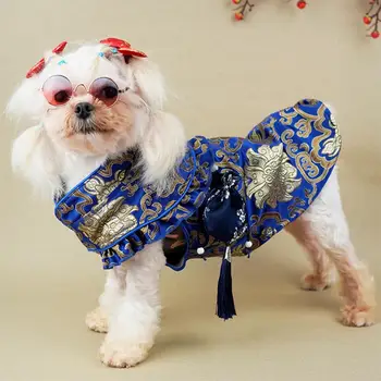 Šuo Suknelė Gana Minkštas Patogus Kinų Stiliaus Šunelis Mažylis Cheongsam Kasdien Dėvėti Pet Cheongsam Pet Tango-Kostiumas
