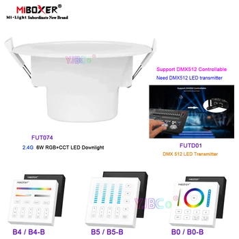 Miboxer 2.4 G 6W RGB+BMT LED Žemyn šviesos Pritemdomi 110V, 220V AC RGB Lubų Lempa, 4-Zona Skydelis Nuotolinio/2.4 GHz Vartai/DMX512 valdymas