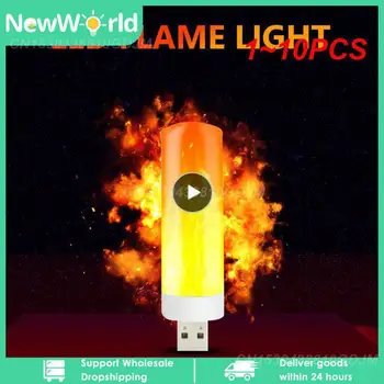 1~10VNT Naktį Šviesos USB Liepsnos Šviesa, Šviesos Žvakės Šviesos diodų (LED Liepsnos Šviesos USB Atmosfera, Šviesos, USB Kištukas, Lempos, Lauko, Patalpų