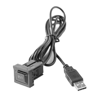 Plastikiniai 3.3*2.3 (CM) USB Su Dulkių Dangtelį Laidus Pajungti Automobilių AUX Adapteris Kabelio Brūkšnys Flush Mount Dual USB prailginimo