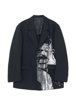 Šviesą atspindinčios spausdinimo yohji yamamoto striukė Unisex sportiniai kostiumai vyrams Vyrų švarkas tiktų mens švarkas prabangos dizaineris