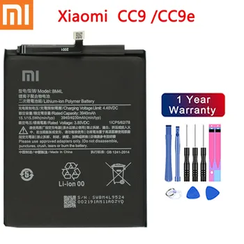 4030mAh BM4L Originalios Baterijos Xiaomi Mi CC9 CC9e aukštos kokybės Pakaitinis Akumuliatorius + Įrankiai