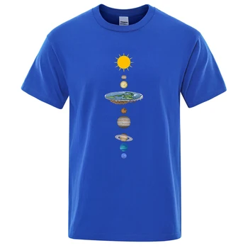 Kosminės Saulės Sistemos Planetų Spausdinti marškinėliai trumpomis Rankovėmis Vyrams, Atsitiktinis Gatvės Tee Drabužiai Laisvi Negabaritinių Marškinėliai Vyrų Vasaros Medvilnės