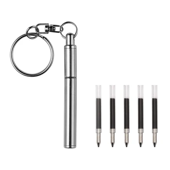 1PCS Nešiojamų strėlės ilginimas Pen Metalo paketų prižiūrėtojų raktinę Nerūdijančio Plieno Keychain tušinukas Iš Durų