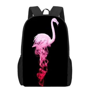 Pink Flamingo Paukščių Spausdinimo Mokyklos Maišus ir Paauglys, Berniukų, Mergaičių Unikali Kuprinė Vaikams Studentų Bookbag Atsitiktinis Kelionių Kuprinė