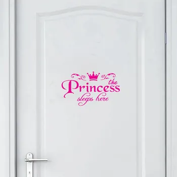 Prancūzijos Princess Crown Durų Lipdukai Vonios Vandeniui PVC, Namų Apdaila, Sienų Lipdukai Miegamasis Vinilo Dailės Freskos Налепка на сцяну