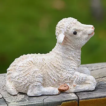 Mini Avių Papuošalai Micro Kraštovaizdžio Avių Skulptūra Guli Poziciją Bonsai Ėriukų Dekoro 