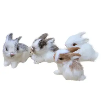 Mini Rabbit Žaislas Dirbtiniais Pliušinis Triušis Dirbtiniais Kailiais Tikroviška Gyvūnų Easter Bunny Modelis Papuošalai Partija Pasisako
