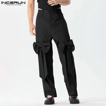INCERUN 2023 Amerikietiško Stiliaus Naujas Vyrų Pantalons peteliškę Dizaino Ilgas Kelnes Stilingas Atsitiktinis Vyras vientisos Spalvos Visas rungtynes, Kelnės, S-5XL