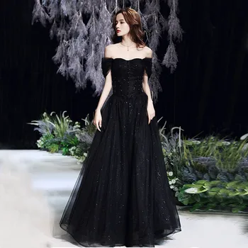 DongCMY Prabanga Juoda Pokylių Vakarinę Suknelę 2024 M. Naujas Stiliaus Oficialų Suknelė Už Promenadzie