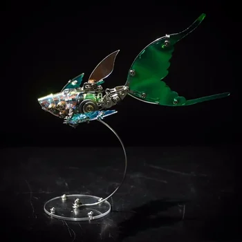 3D Dėlionės Metalo Drugelis Sparnuotas Plaukioja Žuvys, Mechaninė Surinkimo Rinkinys Mašina Pavarų Marine Life 
