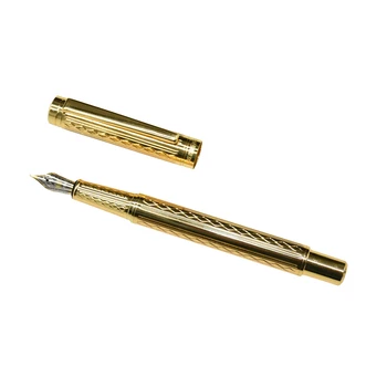 1Pcs Aukštos klasės, Išskirtinį Fontanas rašalo rašiklis 0.5 mm, aukso / gun pilka fontanas pen profesionalus verslo rašyti parašą pen