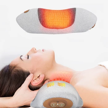 Chiropractic Kaklo Traukos Pagalvę Šildymo Vibracija Massager už Kaklo Atpalaiduoja gimdos Kaklelio Stuburo Skausmo Kelionės Slepping Pagalvė