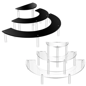 Akrilo Lanko Formos Tortas, Display Rack Kelių Sluoksnis Kopėčių Animacija Modelio Darbalaukyje Vieta Kosmetika, Kvepalai stalčiuko
