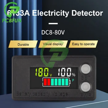 DC 8V-100V Baterijos Talpos Indikatorius 6133A LCD Digital Voltmeter Įtampos Indikatorius Automobilių Motociklas