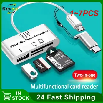 1~7PCS 1 TF, SD Kortelių Skaitytuvas USB 2.0 Tipas C OTG Flash Drive Atminties Kortelių Skaitytuvas PC Nešiojamas Reikmenys, SD Reader