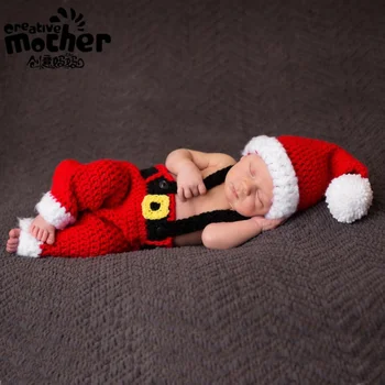 Europos ir Amerikos Vaikų Fotografija Drabužiai, Kūdikių Fotografija Kalėdų Tema Drabužių Raudona Vilna