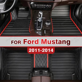 Automobilio grindų kilimėliai Ford Mustang 2011 2012 2013 2014 Custom auto pėdų Pagalvėlės automobilių kilimų padengti interjero priedai