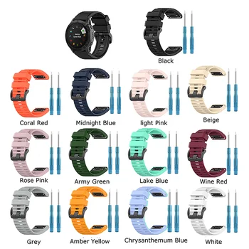 26MM Silikono Dirželis Žiūrėti Juosta Garmin Fenix 7 6X Fenix5 Enduro Watchband Pakeisti Dirželiai Smartwatch Priedai