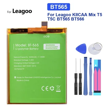 Baterija BT565 / BT566 3000mAh Už Leagoo KIICAA Sumaišykite T5 T5C BT565 BT566 Įkraunamas Baterijas Bateria + Nemokamas Įrankiai