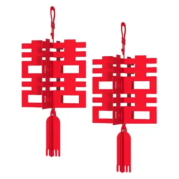 2vnt Red Lantern 3D Tradicinės Kinų Vestuvių Puošmena Festivalis Kinų Naujųjų Metų Šventė Housewarming Patalpų ir Lauko