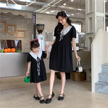 Motina ir Dukra Vienodos Suknelės korėjos Tėvų-vaikų derinti Drabužius Baby Girl Dress Mados Moterų Vasaros, Nauja