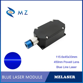 Powell Objektyvas Mėlyna Linija Lazerio Diodas Modeliui Didelį Stabilumą Reguliuojamas Fokusavimo 450 nm 2W 2000mW Vienodų linijų Lazeris Pramoninės Klasės