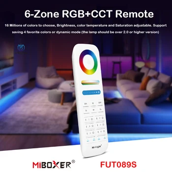 MiBoxer FUT089S 6-Juosta RGB+BMT Nuotolinio Spalvos Temperatūra 2.4 G Belaidžio tinklo Jungiklis Kontrolierius Kontrolės RGB BMT LED Šviesos Lempos šviesos Reguliatorius