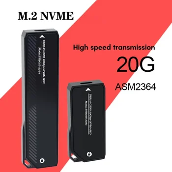 Nešiojamų Aliuminio M. 2 NVMe SSD Talpyklos Greitas USB C USB3.2 Gen2x2 20Gbps Adapteris 2230/2242/2260/2280 SSD 4TB
