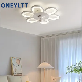 Ventiliatorius šviesos, modernus ir minimalistinis miegamasis šviesos, kūrybos namuose-ultra plonas tylus ventiliatorius šviesos, lubų šviesos šviestuvas