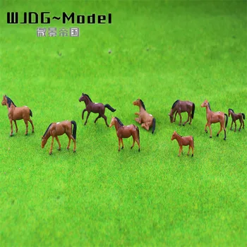 Masto dažytos Ūkio Gyvūnai Arkliai 1:87/ 1:150 Pastato modelis medžiagos modelis arklys