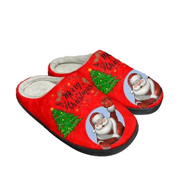 Linksmų Kalėdų Senelio Raudona Namų Medvilnės Užsakymą Šlepetės Mens Moteriški Sandalai Pliušinis Laikyti Šiltai Šilumos Aukštos Kokybės Šlepetės