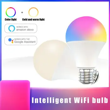 15W smart lemputės wifi E27 B22 RGB+šaltas ir šiltas baltas daugiaspalvis tamsos lemputė dirbti su alexa, google Cloud Žvalgybos APP