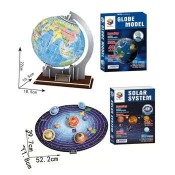 3D trimatės Dėlionės Pasaulyje Aštuonių Planetų Vaikų Švietimo 