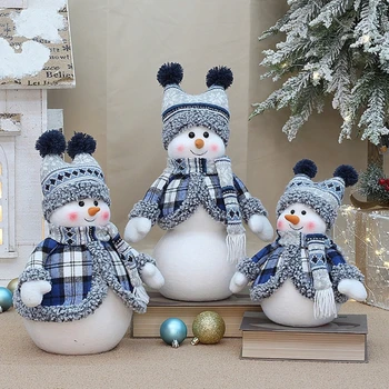67JE Kalėdų Papuošalų, Dovanų Rankų darbo Snowma Santa Įdaryti Žaislas Namų Dekoro Ornamentu