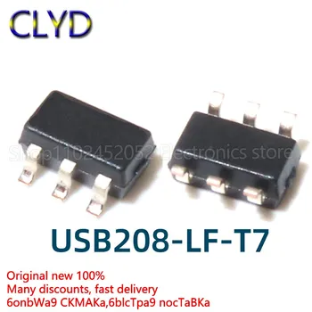 1PCS/DAUG Naujų ir Originalių USB208-LF-T7 chip SOT23-6 integruota mikroschema IC