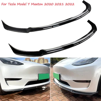 3 Vnt Už Tesla Model Y Maxton 2020 M+ Automobilio Priekinio Buferio Lip Reflektoriai Lūpų Kūno Komplektas, Spoileris, Splitter Difuzorius Raštas Guard