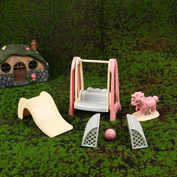 1Set Miniatiūriniai Lėlių Skaidrių Futbolo Lauko Sūpynės Modelis Baldų Reikmenys Lėlės Namas Sodo Namų Dekoro Vaikų Žaislai 