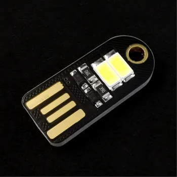 USB Kortelė Kontrolės dvipusis Kempingas Naktį Šviesa 2 LED Keychain 5V Tamsos Kišenėje Labai Naudinga