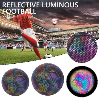 Šviesą atspindinčios Futbolo Holografinis Šviesos Futbolo Kamuolys Nakties Žaidimai ir Mokymo Švyti Tamsoje Šviesos Atspindi Standartas