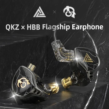 QKZ X HBB Laidinio Ausyje HIFI Iavs Ausines Stebi 10mm Titanu Dengtos Diafragma Dinaminis Vairuotojo Bass Hi-Res Audio Ausines