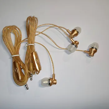 10 Vnt Aukso Spalvos Nešiojamų Ausines 3,5 mm In-ear Ausinės Mados Aromatas Su Mic už Telefoną, MP3, mp4