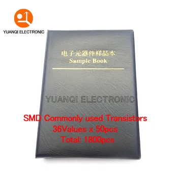 36 rūšių x50pcs dažniausiai naudojamas SMD Tranzistorius Asortimentas Rinkinys Asorti Mėginio Knyga