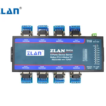 ZLAN5843A 8 port RS232 RS485 prie Ethernet TCP/IP, Modbus pramonės keletą Ethernet serijos serverio