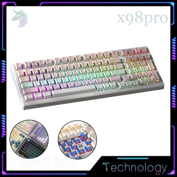 Technologijų X98PRO Mechaninė Žaidėjus Klaviatūros 3 Režimas 99 Klavišus Mechaninė Klaviatūra Ryšio 2.4 G/USB/Bluetooth Belaidė Klaviatūra