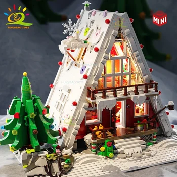 HUIQIBAO Kalėdų MINI Santa Claus Namas Modelis Blokai Vaikams, Naujų Metų 